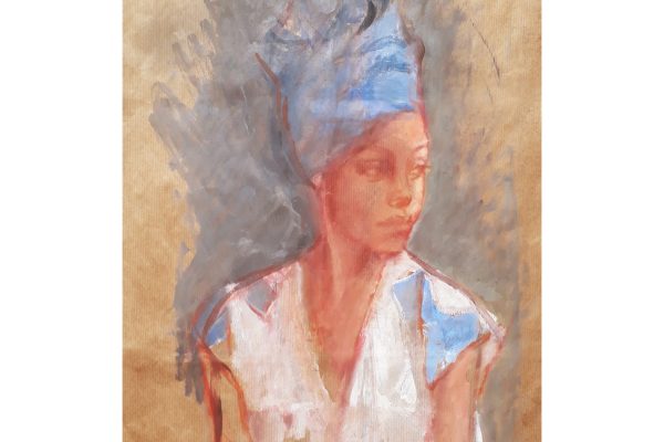 1.1_2_piccola_Cafagna ,2020, Blue turban, oil on paper, 46 x 35 cm