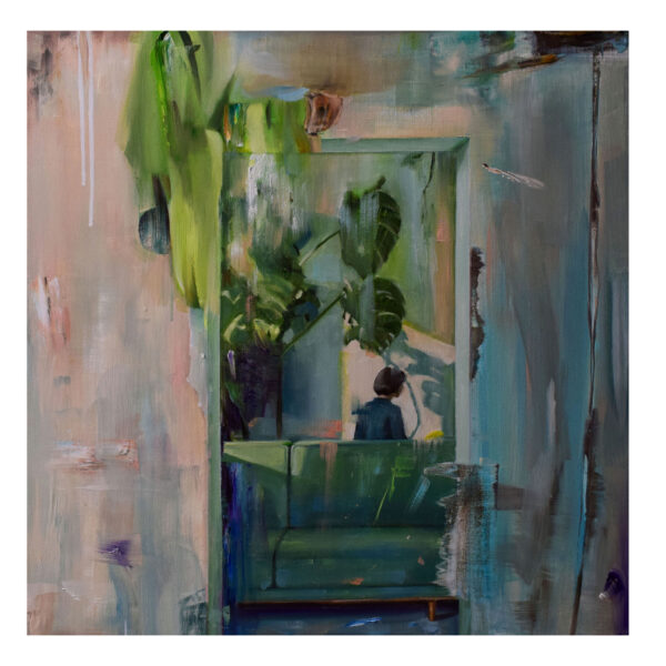 1.1_Stolen selfie o Palcoscenico . Olio su tela, cm 60x60 (dittico)