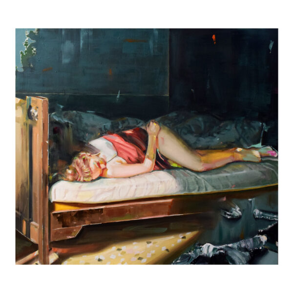 1.1_Stolen selfie o Sognando gli oceani, 2025. Olio su tela, cm 80x90