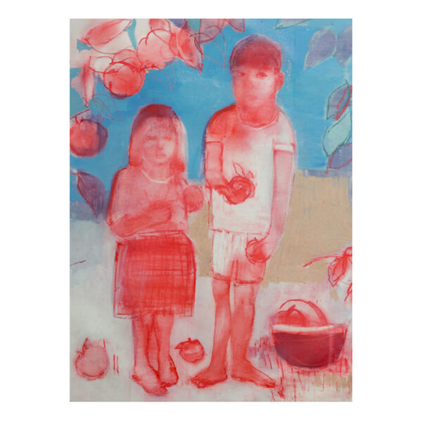 1.1_VBC_Christina Thwaites_Apple picking, pastel and oil on canvas, 70x50x3cm
