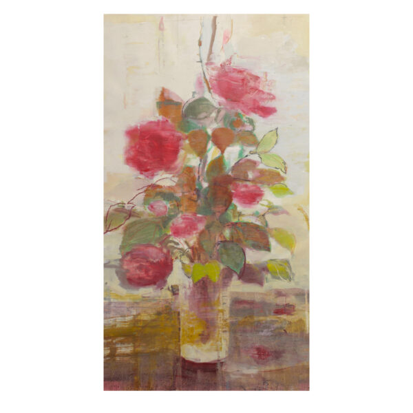 1.1_VBC_Christina Thwaites_If Roses could talk, oil on canvas, 85x50x3xm
