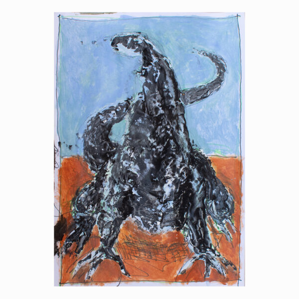 1.1_Sauro nero _ 14,5x21 _ acrilico e smalto su carta _ 2025