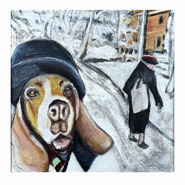 1.1_VBC_Andrea Barzini_2025_The snow_30x30cm_Olio e tempera su masonite