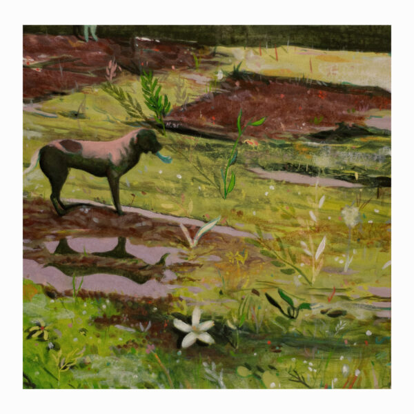 1.1_VBC_Giuseppe Gallace_2024_Il paradiso del cane smarrrito_2024_tecnica mista su tela_30 x 30 cm