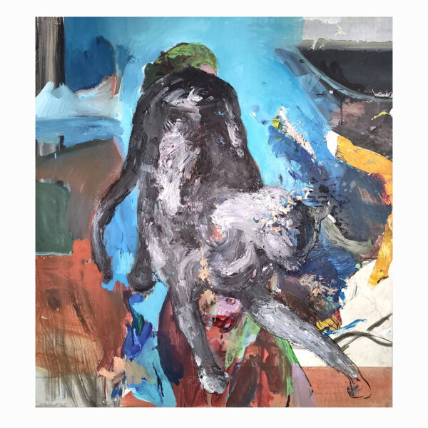 1.1_VBC_Luca Zarattini_Gatto ruvido, 2022-2024, tecnica mista su tela, 91 x 81 cm