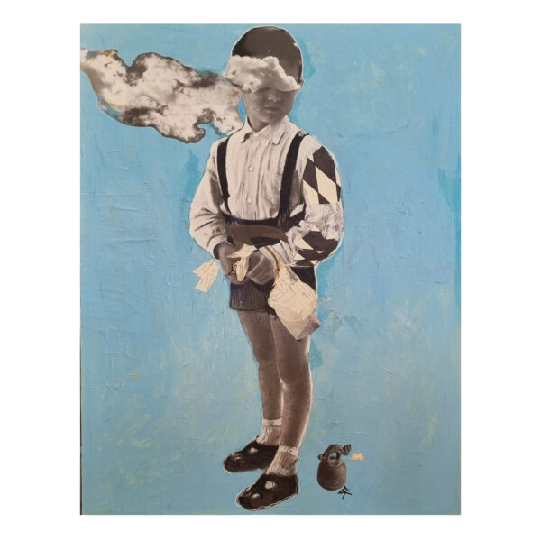 1.1_Il bambino atmosferico B 135x100 collage su, tela