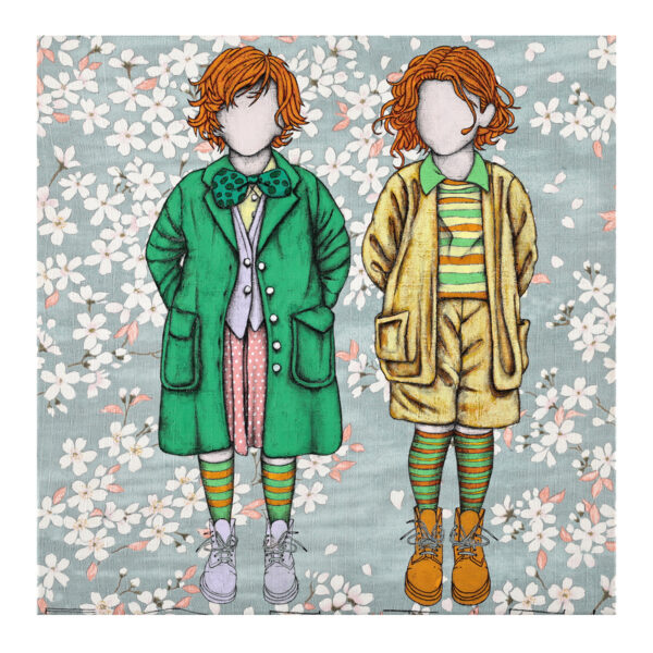 1.1_VBC_Fantini_Fiori giapponesi verdi_2025_tecnica mista su tela_40 x 40 cm copia