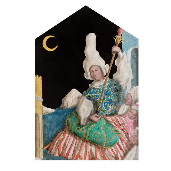 VBC_Giulio Rigoni_2025_Figure 3_58x40cm_Olio su tavola e foglia d'oro_