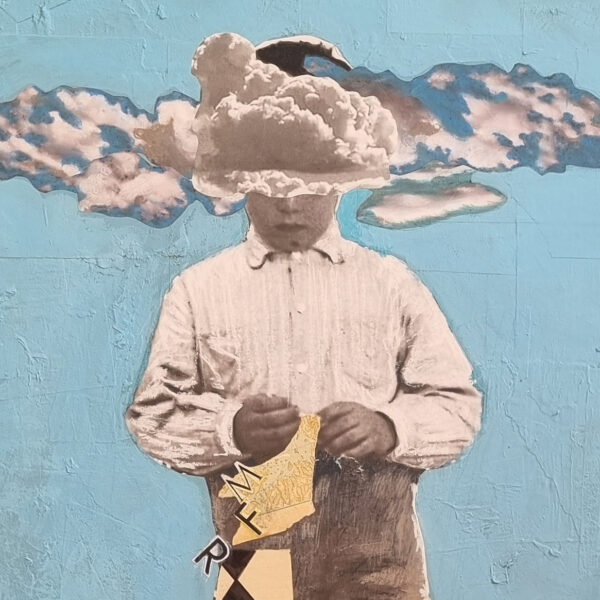 banner_Il bambino atmosferico C 120x100 collage su tela