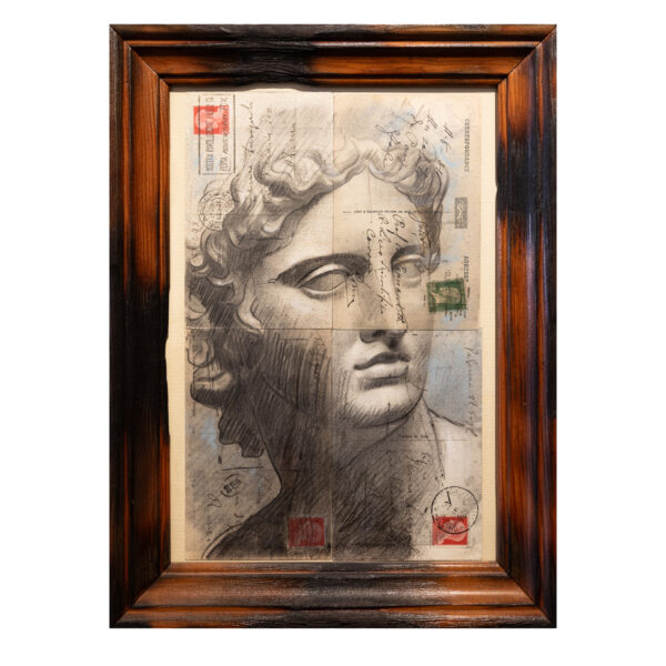 1.1_VBC_Alessio Deli_2025_Postcards from the past VIII_tecnica mista su cartoline d'epoca_34x26cm