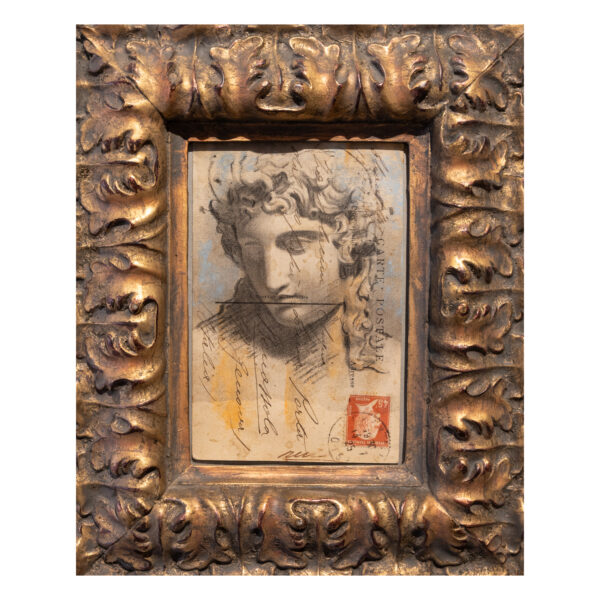 1.1_VBC_Alessio Deli_2025_Postcards from the past VI_tecnica mista su cartoline d'epoca_23x20cm