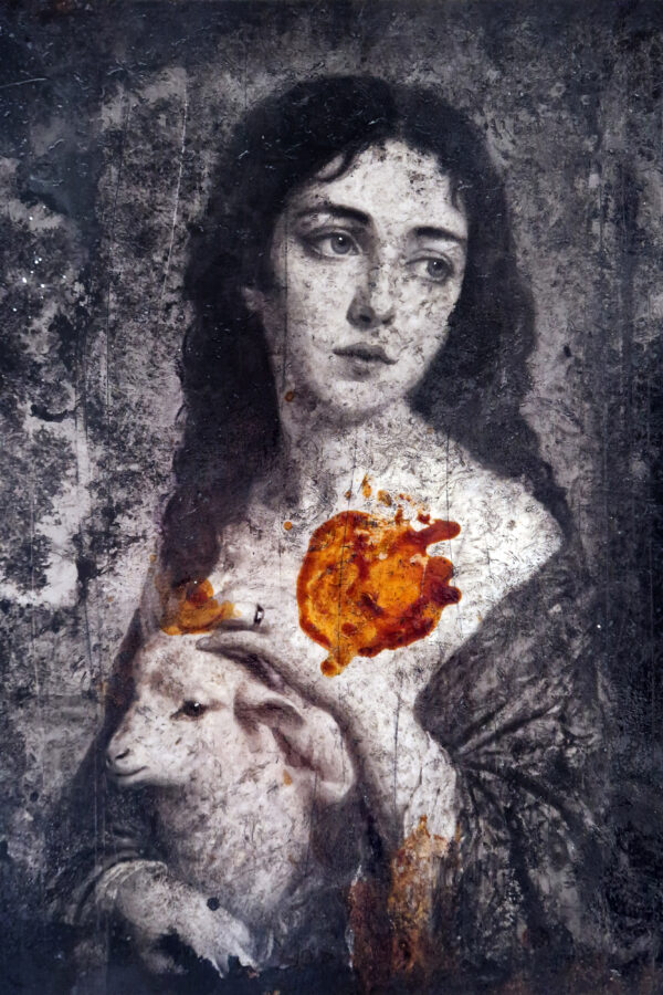 picc_011 � 2026, mixed media on wood, 50 x 40 cm